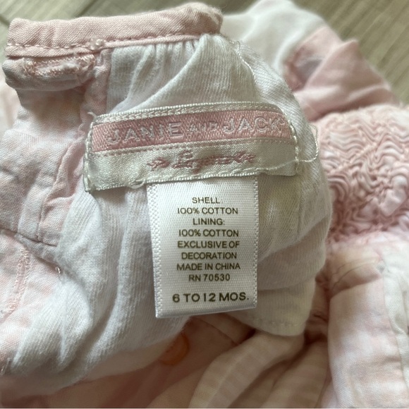 Janie and Jack Pink Patchwork Heart Romper - Fully Lined 6-12M Summer Outfit - Picture 6 of 12